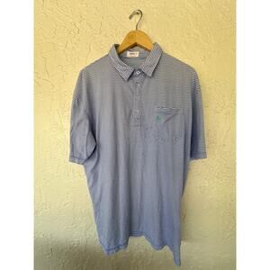 Johnnie-O Short Sleeve Men's Polo - Size XL - Periwinkle Blue & White Stripe